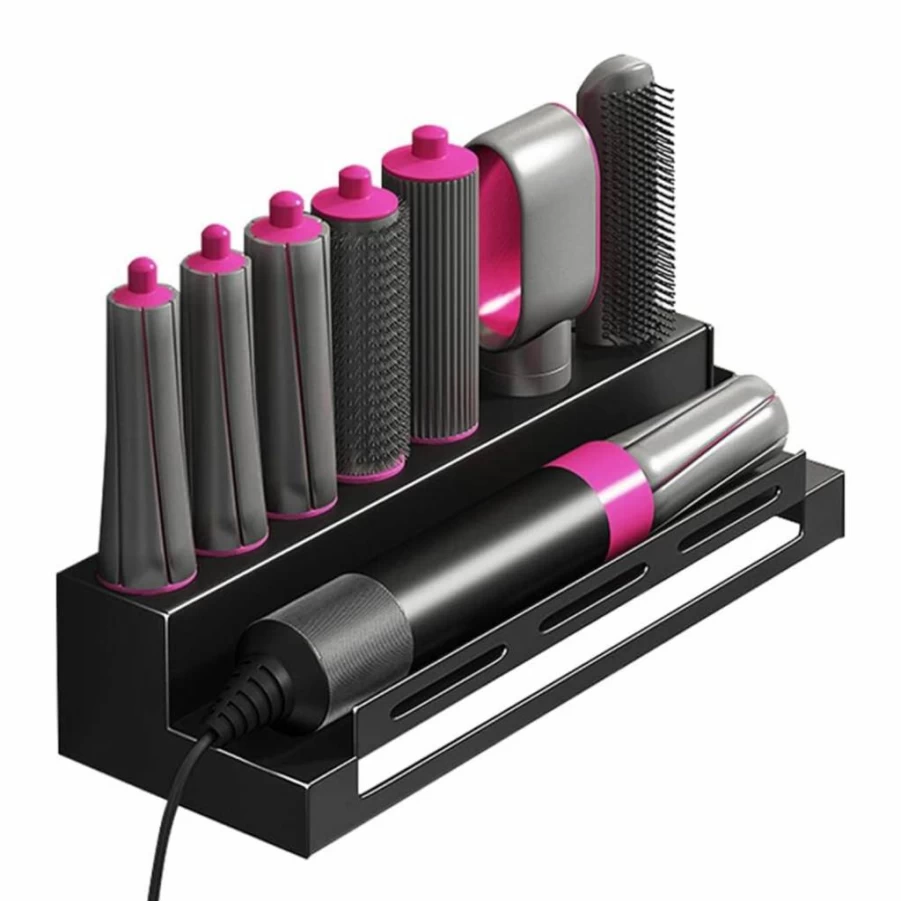 Lumclaw Wall Mounted Hair Tool Organizer for Dyson Airwrap, Curling Iron Holder, Bathroom Storage Shelf for Hair Dryer and Styling Accessories
