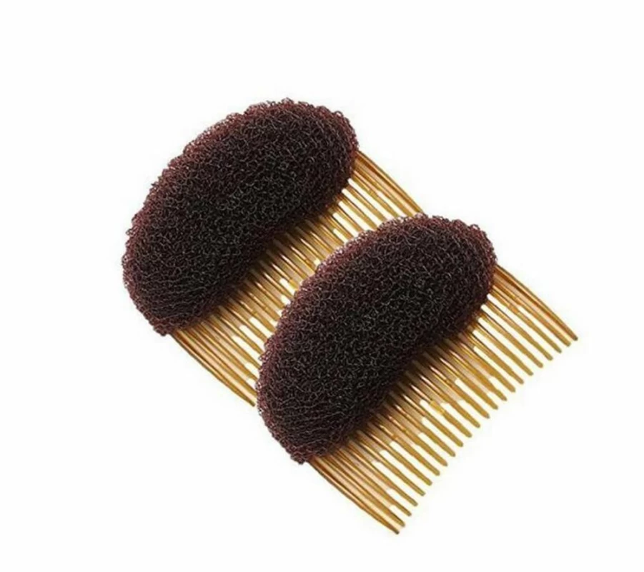 UP 2-Pack Beige 4-Inch Hair Volume Insert Comb - Bump Up Styling Sponge for Beehive & Backcombing, Hair Styling Accessories Base