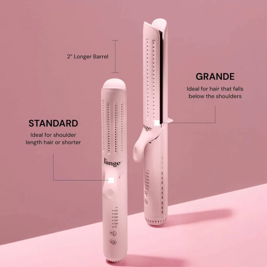 L'ANGE HAIR Le Duo Grande 360 Airflow Styler - Titanium Flat Iron & Curling Wand 2-in-1 with Adjustable Temperature, Cooling Vents for Long-Lasting Styles (Black) Professional Hair Styling Tool