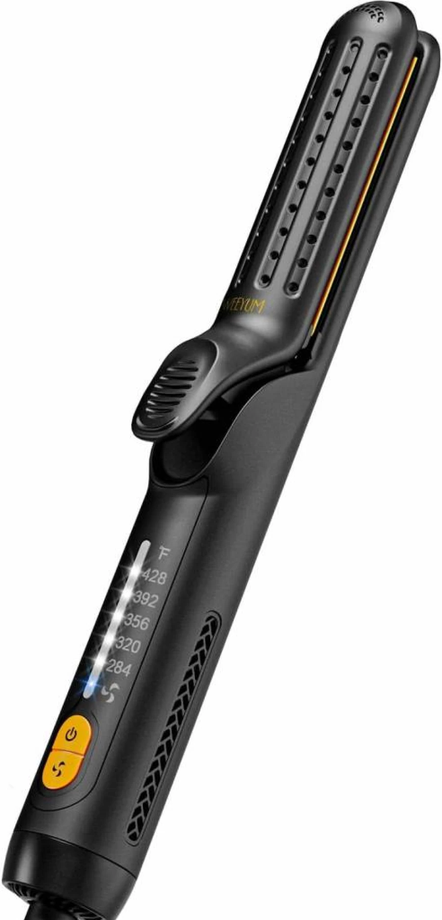 WEEYUM 2-in-1 Hair Straightener & Curler with 360° Airflow Technology, Ceramic Tourmaline Styler for All Hair Types, Dual Voltage Gold Hair Iron