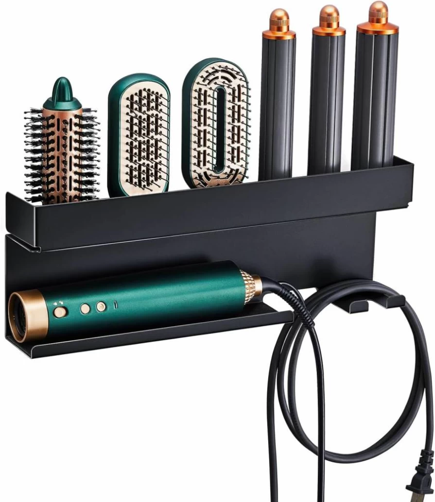 LOXSUN Wall Mount Hair Tool Organizer - Metal Holder for Hair Dryer, Curling Iron, Straightener, Styling Tools for Bathroom, Vanity, Bedroom, Salon & Barber Shops