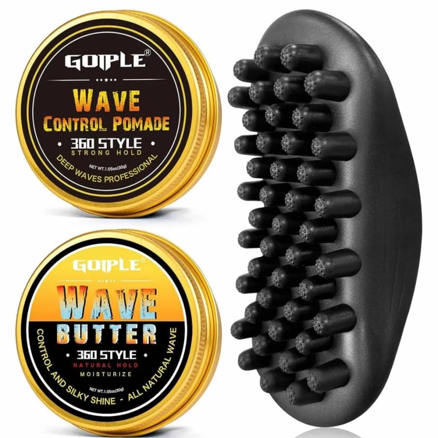 Goiple Afro Curl Sponge Brush for Men - Wave Styling Pomade Tool, Washable Rubber Twist Sponge Racket for Barbers & Daily Hair Care, Ideal for Curly & Coily Hair Types