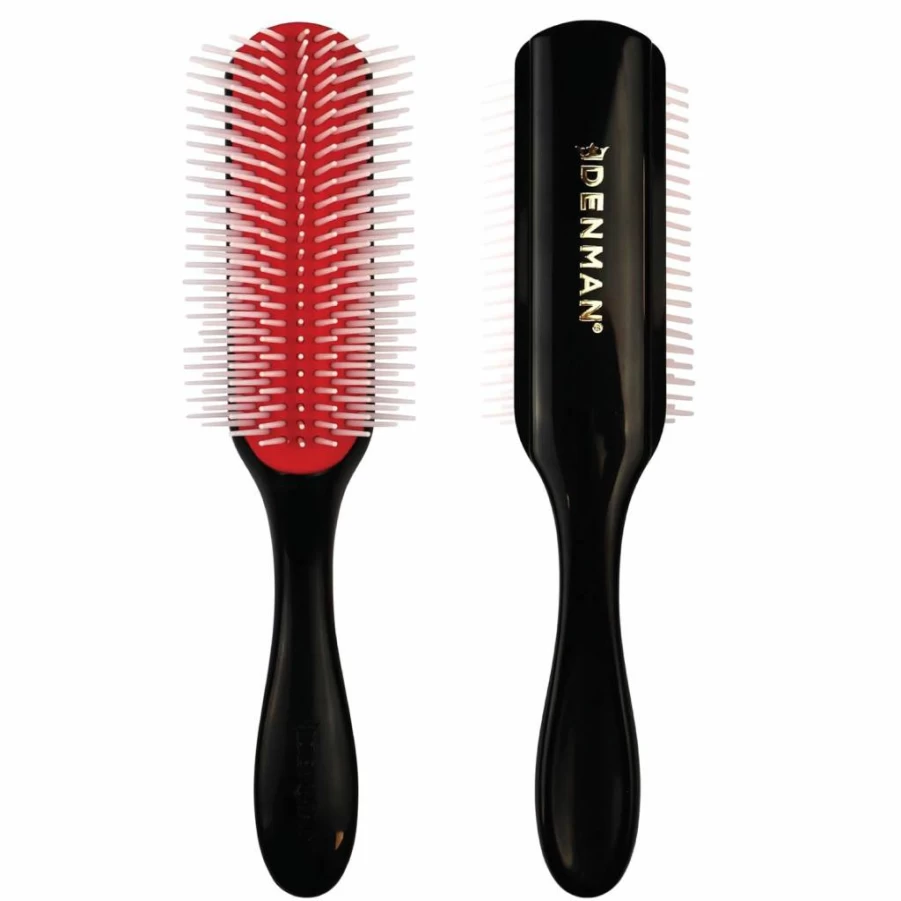 Denman D4 Styling Brush for Curly Hair - Black Curl Defining Hair Brush for Enhanced Ringlets & Shine