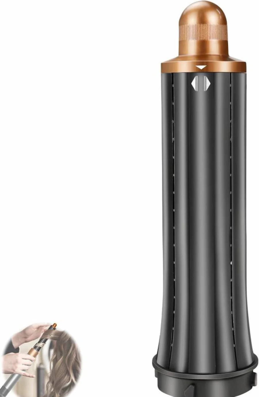 Chuancheng 1.2 Inch/30mm Short Hair Curling Barrels for Dyson Airwrap HS01 HS05, 2-in-1 Automatic Curling Iron Attachment, Gold Styling Tool for Short Hair