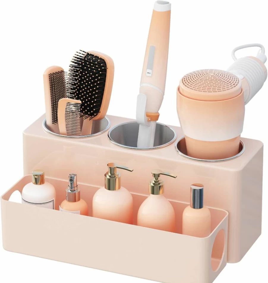 Lifewit Acrylic Hair Tool Organizer - Countertop Holder for Blow Dryer, Curling Iron, Styling Tools & Makeup Accessories - Bathroom & Vanity Storage Stand