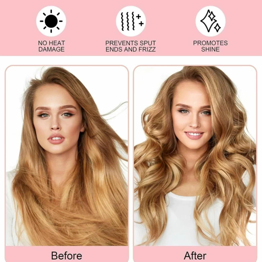 Flylipu Heatless Curling Headband for Overnight Curls - 60" Extra Long No Heat Hair Roller, Soft Sleep-in Curlers for Natural Waves (Blue)