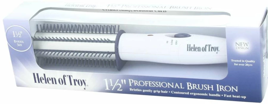 Helen Of Troy 1514 Travel Hair Straightener Iron - 1.5 Inch Barrel, Compact & Lightweight, White