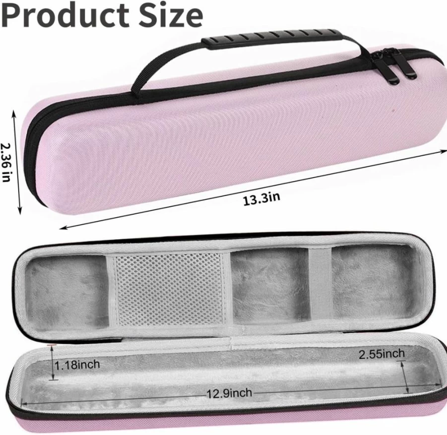 Festwarm Light Pink EVA Travel Case for Curling Iron & Hair Straightener - Portable Hard Carry Bag with Handle