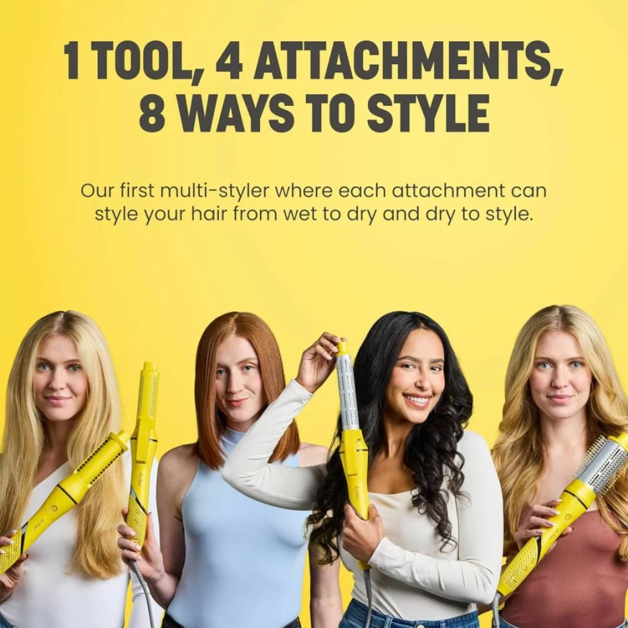 Drybar 8-in-1 Multi-Styler for Fast Drying, Curls & Blowouts - Wet/Dry Hair Styling Tool with Active Heat Technology