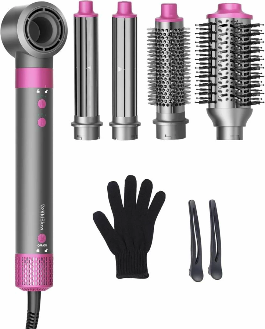 WindBlow 5-in-1 Magic Styler Hair Dryer Brush - 110K RPM High-Speed Turbo Blow Dryer with 500M Negative Ions for Fast Drying, Curling & Volumizing