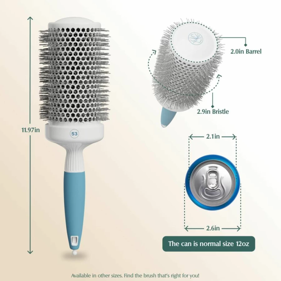 Osensia Extra Small 1In Ceramic Ionic Round Hair Brush - Thermal Blow Dry Styling Tool for Sleek, Salon Blowout & Manageable Hair - Lightweight 1.7In Bristle Roller for Precise Styling