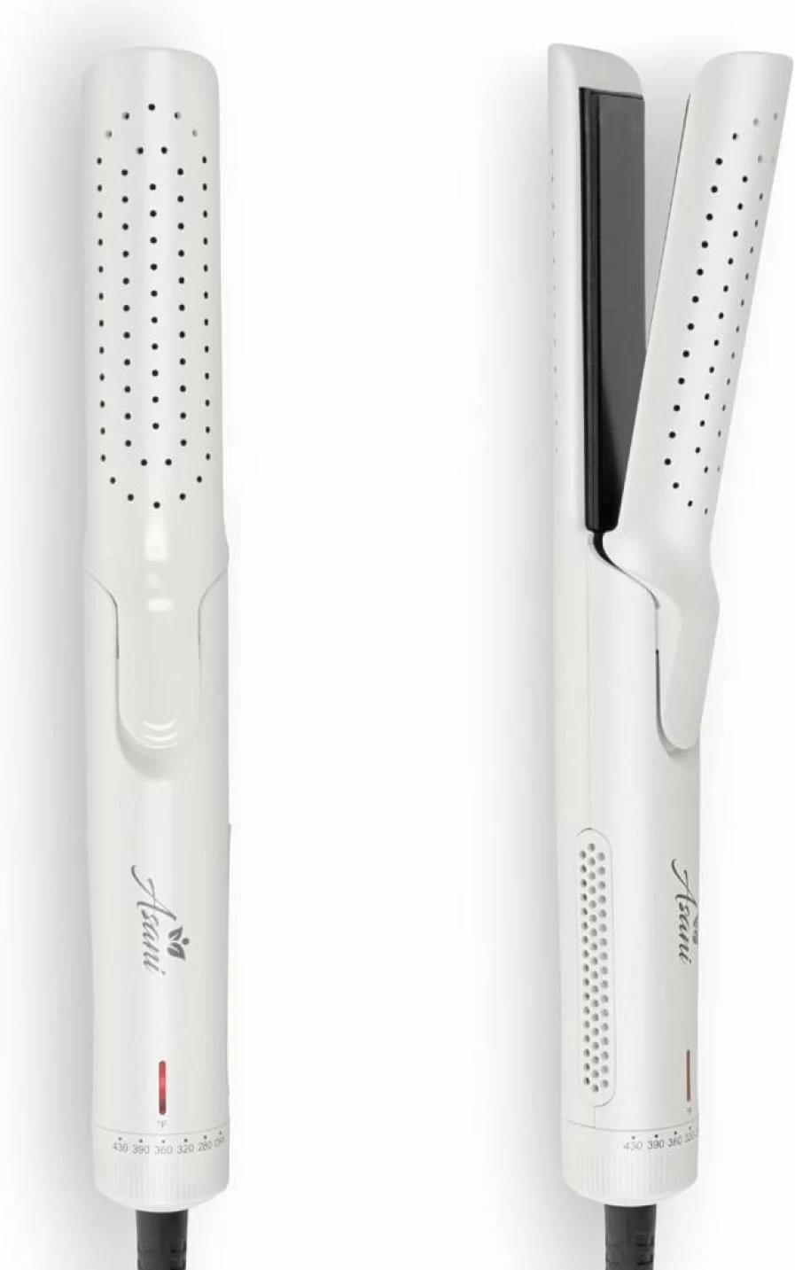 Asani 360 Airflow Styler - 2-in-1 Curling Wand & Hair Straightener with Cooling Fan for Volume & Long-Lasting Curls - Pink Professional Hair Styling Iron for All Hair Types