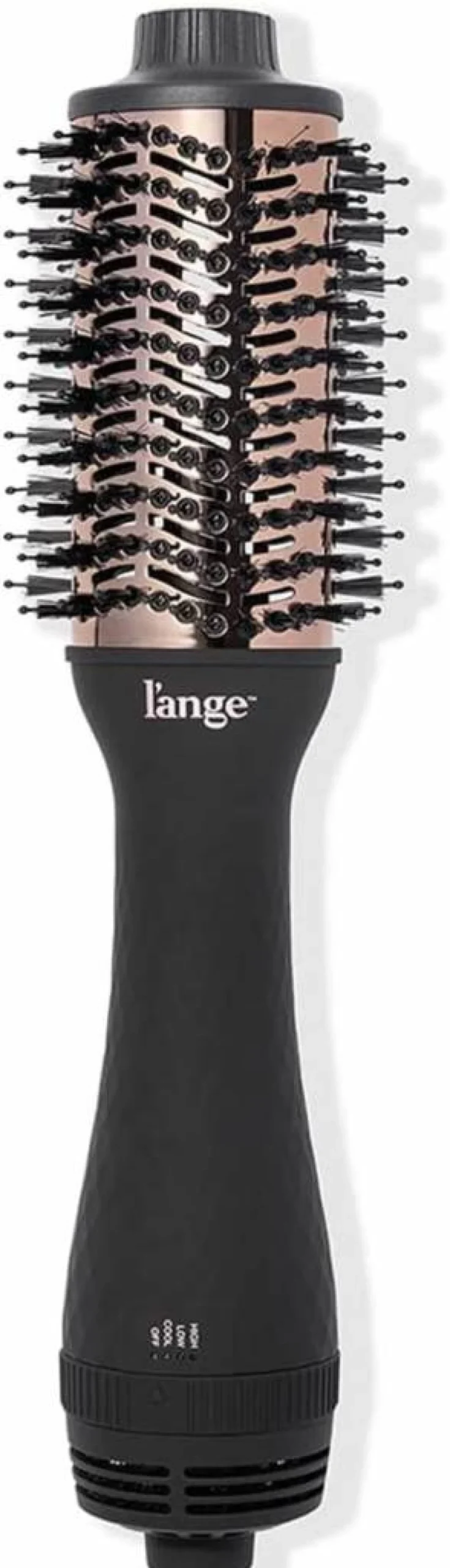L'ANGE HAIR Le Volume 2-in-1 Titanium Hot Air Brush & Blow Dryer | Oval Barrel Styler for Smooth, Frizz-Free Hair | 60mm Blush Pink for All Hair Types