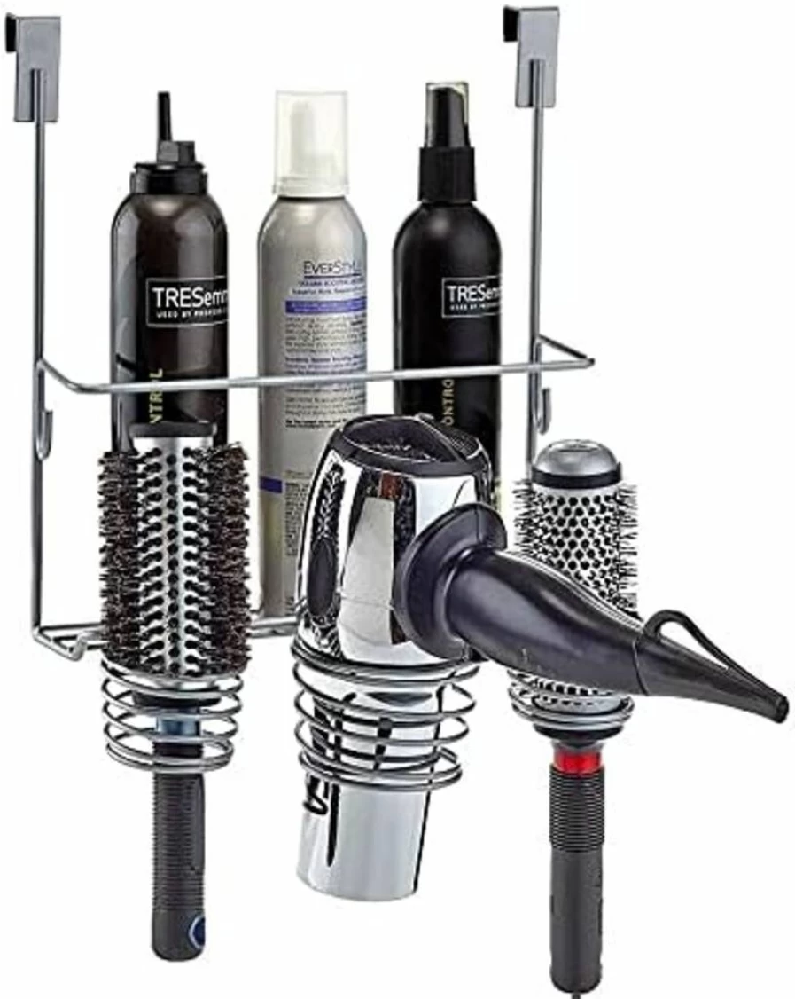 Home Intuition Silver Over The Cabinet Door Hair Styling Organizer & Storage Station
