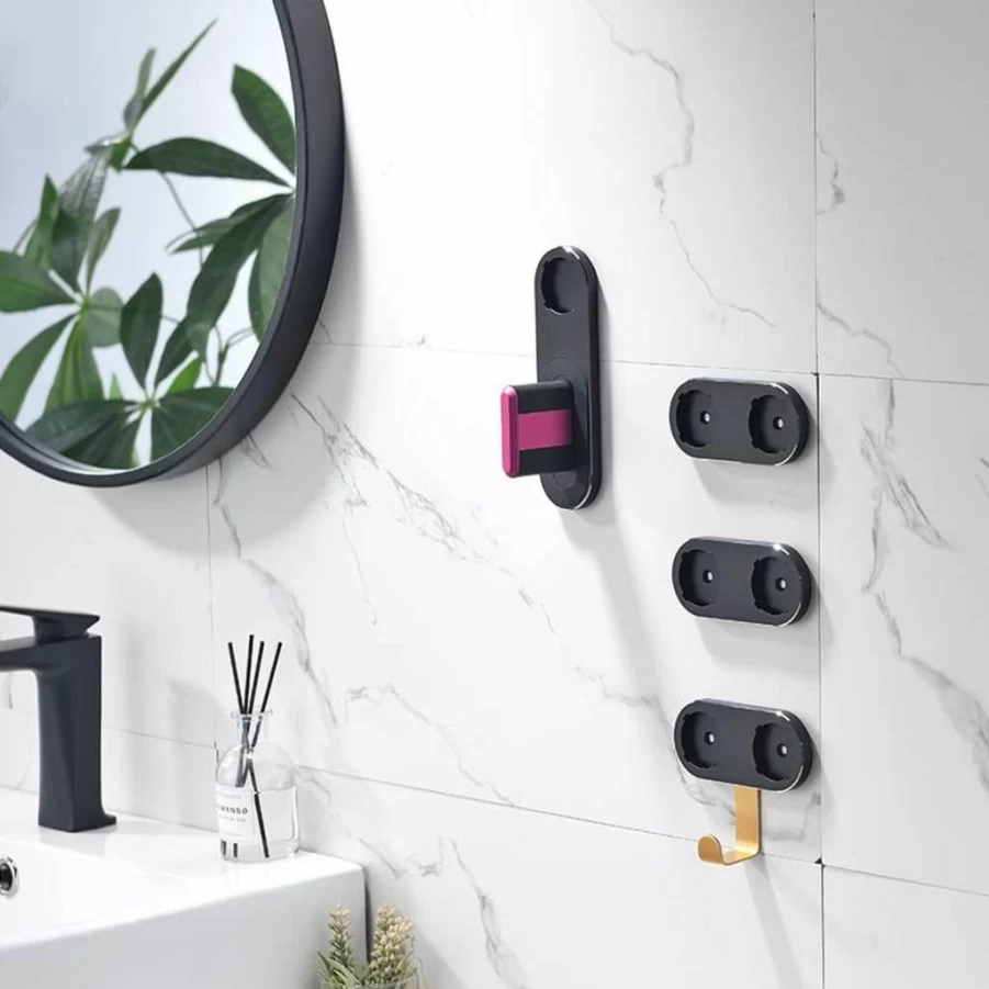 Luvitory Wall Mount Metal Organizer for Dyson Airwrap Styler, Hair Tools Holder for Curling Irons, Brushes & Accessories, Space-Saving Storage Rack for Bathroom, Bedroom, Salon