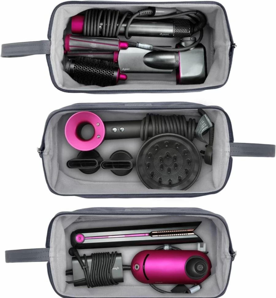 BUBM Waterproof Travel Case for Dyson Airwrap & Supersonic – Portable Storage Bag for Hair Styler Attachments & Accessories