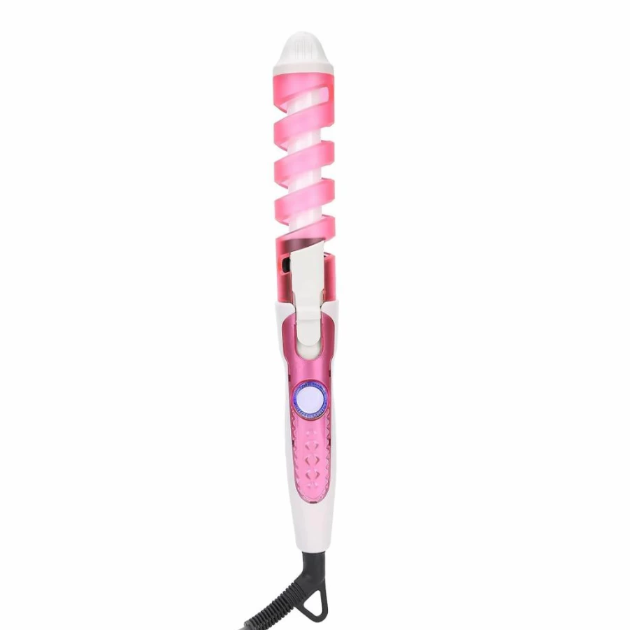 KIMISS Ceramic Spiral Curling Wand - Adjustable Electric Hair Curler for Waves & Curls, Dual Voltage 110-240V