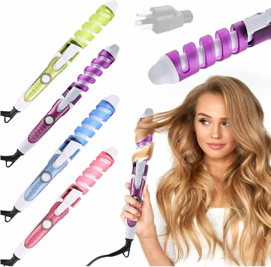 Xiahium Mini 2-in-1 USB Hair Curler & Straightener - Portable Travel Styler for Short, Medium, Long Hair