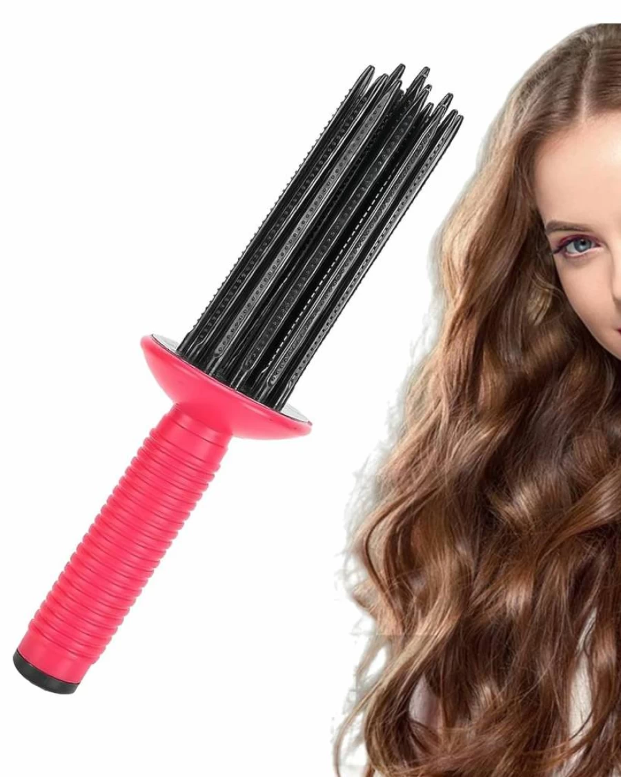 WenTigDY Air Feeling Curling Wand - 17 Teeth Hair Curler Comb for Fluffy Hairstyles, Portable Roller Tool for Easy Curling & Styling