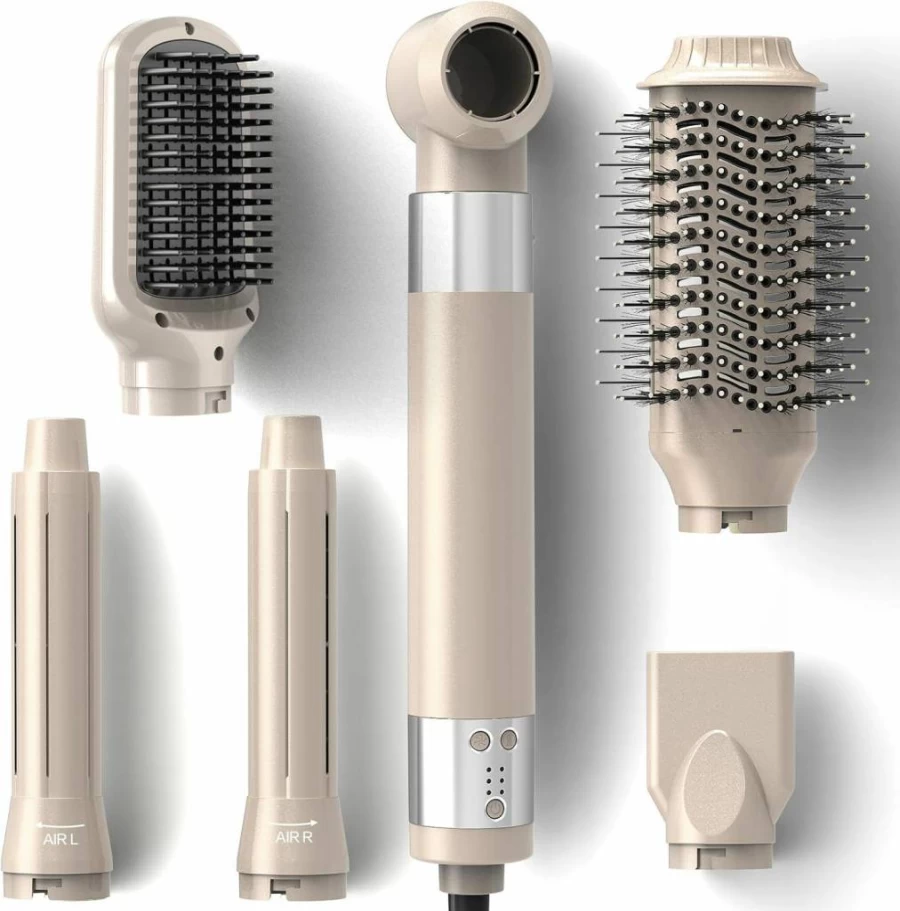 SanMoz Air Wrap Pro 6-in-1 Hair Styler with 110,000 RPM High-Speed Motor, Ionic Technology, 2 Auto Curlers for Volumizing, Straightening & Smoothing