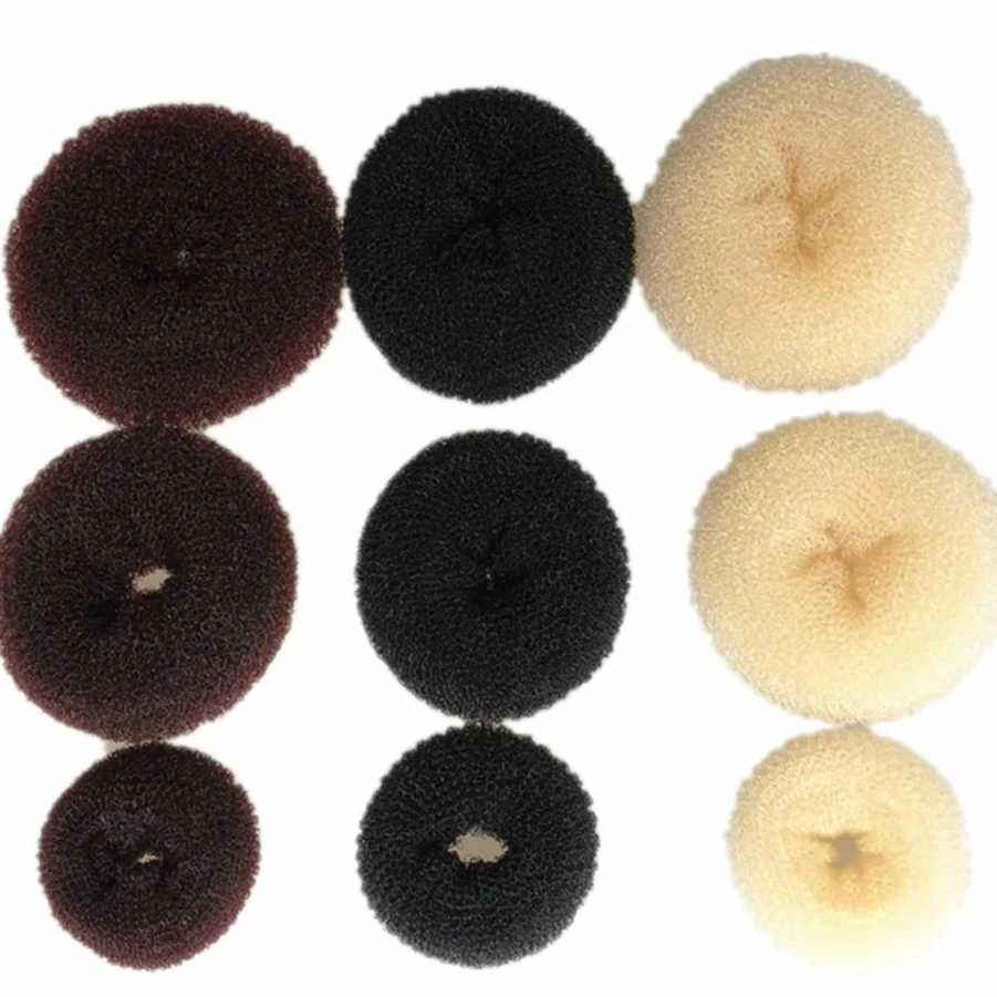 Khakho 9-Piece Donut Hair Bun Maker Kit for Short & Thin Hair - Styler Ring & Shaper Set for Perfect Buns
