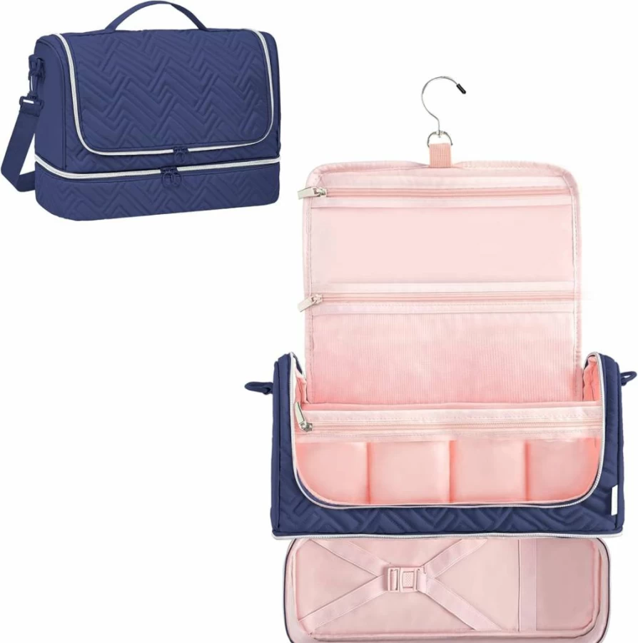 Leudes Large Blue Travel Carrying Case for Dyson Airwrap & Flexstyle – Hair Styler Organizer with Hanging Hook, Attachment Storage Bag