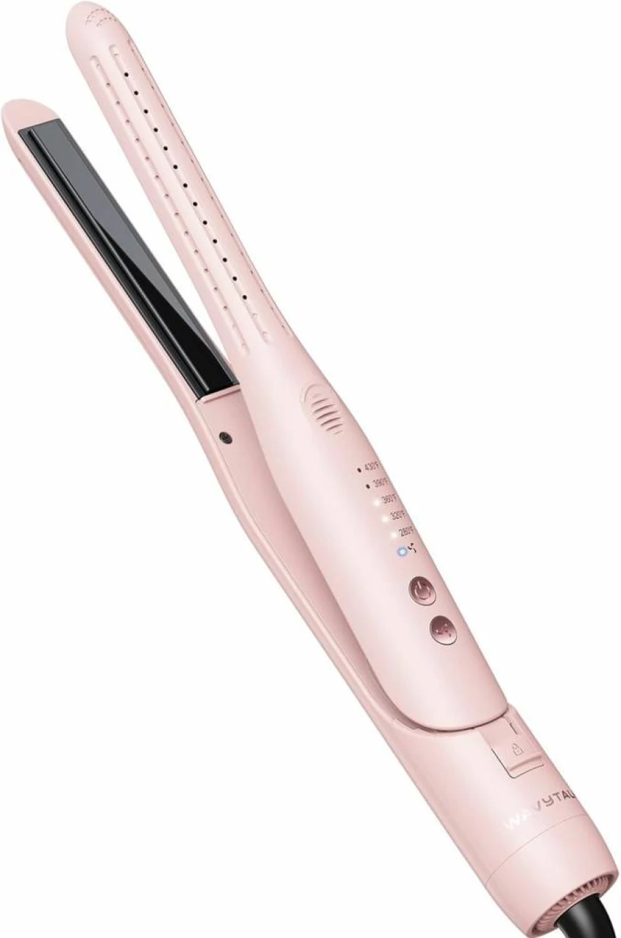 Wavytalk 0.65" Mini Hair Straightener & Styler for Short Hair, Pixie Cuts & Edges - Cool Airflow Technology for Long-Lasting Hold & Curls, Pink Flat Iron