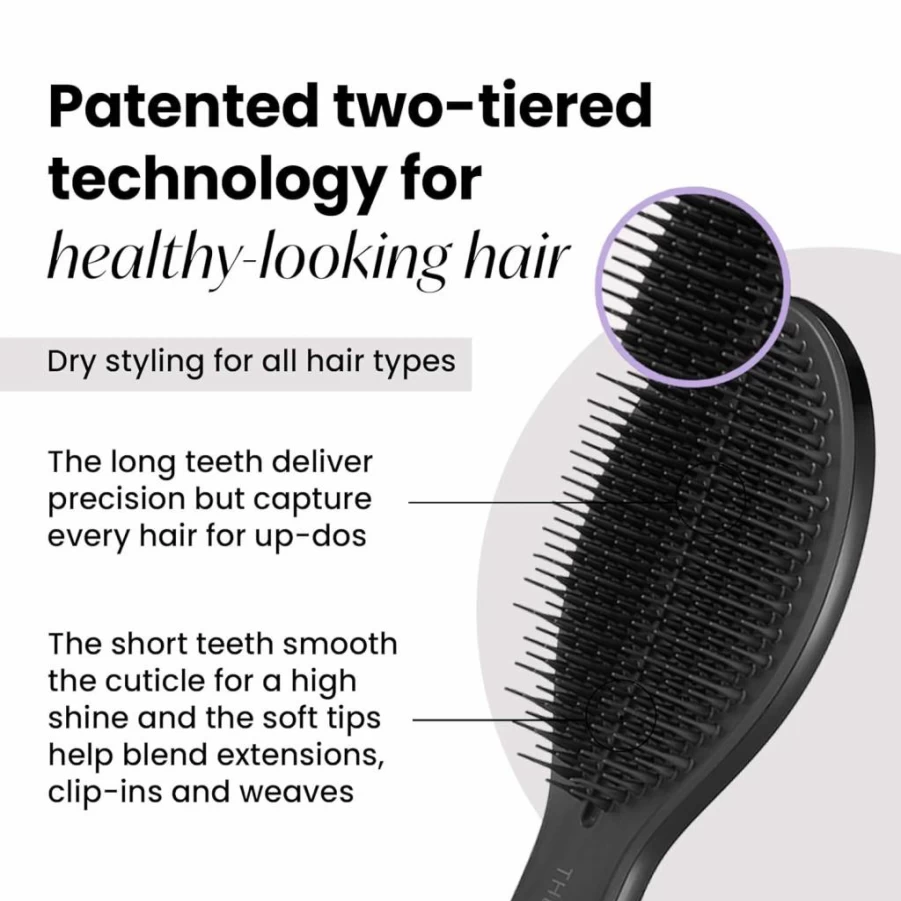 TANGLE TEEZER Sweet Pink Hair Brush for Dry Styling - Adds Volume, Texture & Shine, Detangles & Smooths Hair, Professional Styling Tool