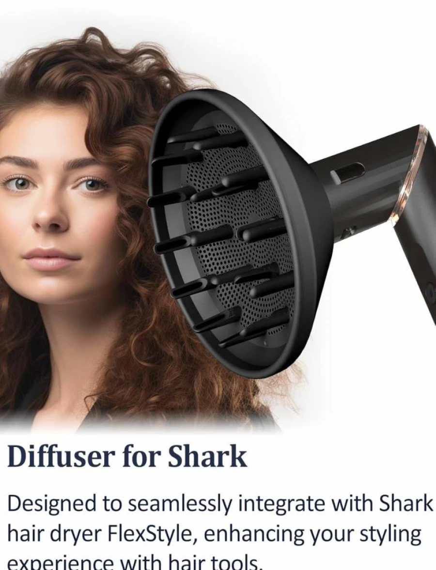 Nekuma Diffuser Attachment for Shark FlexStyle – Curl Enhancing Hair Styling Tool for Wavy, Curly, Coily Hair – Black Hair Dryer Accessory for FlexStyle Styler