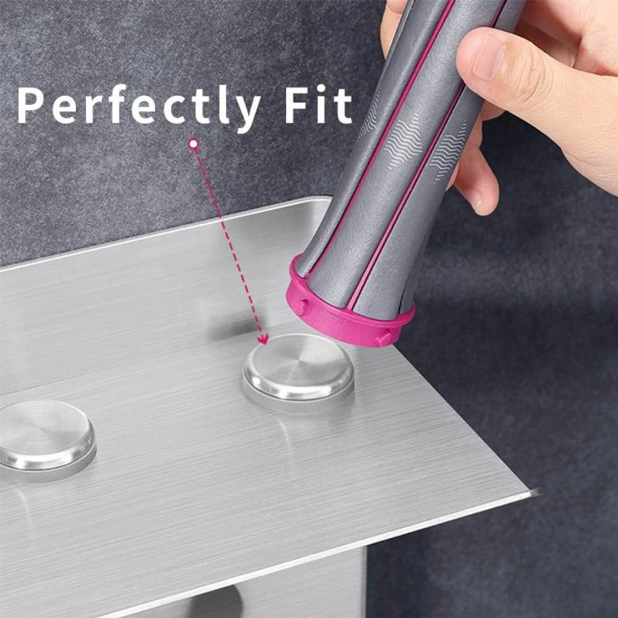 LandHope Hair Dryer Holder Wall Mount - 2-in-1 Organizer Stand for Dyson Supersonic & Airwrap, Fits Nozzles & Attachments, Bathroom Salon Storage Solution