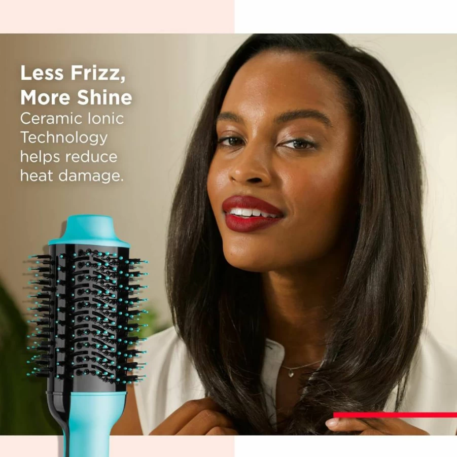 REVLON One-Step Hair Dryer and Volumizer Styler for Salon Blowouts, Reduces Frizz & Heat Damage, Adds Shine, Works on All Hair Types (Black)