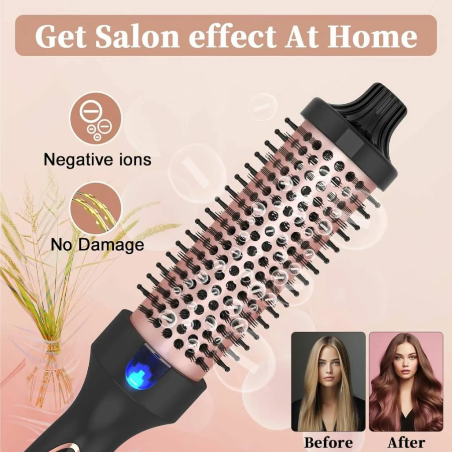 Hywestger 1.5 Inch Ceramic Tourmaline Curling Iron - Dual Voltage Travel Hair Styler with Digital Display, Ionic Technology for Medium to Long Hair (Black & Gold)