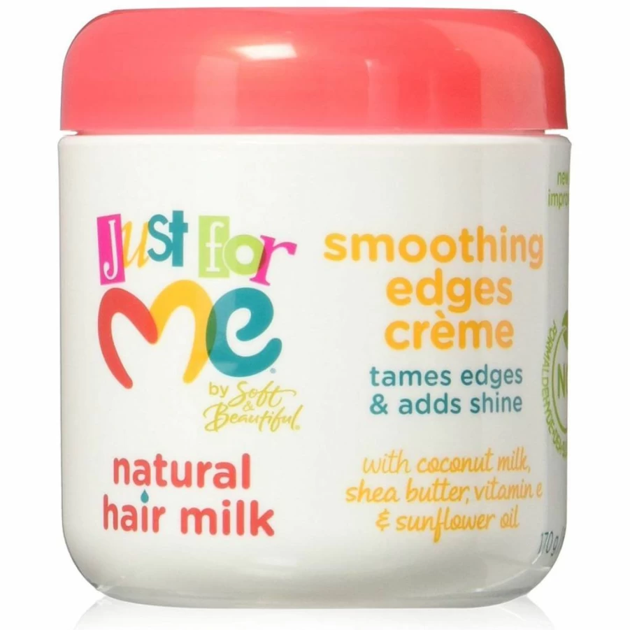 Just For Me Smoothing Edges Creme Hair Styler - 6 oz Hair Milk for Frizz Control & Styling