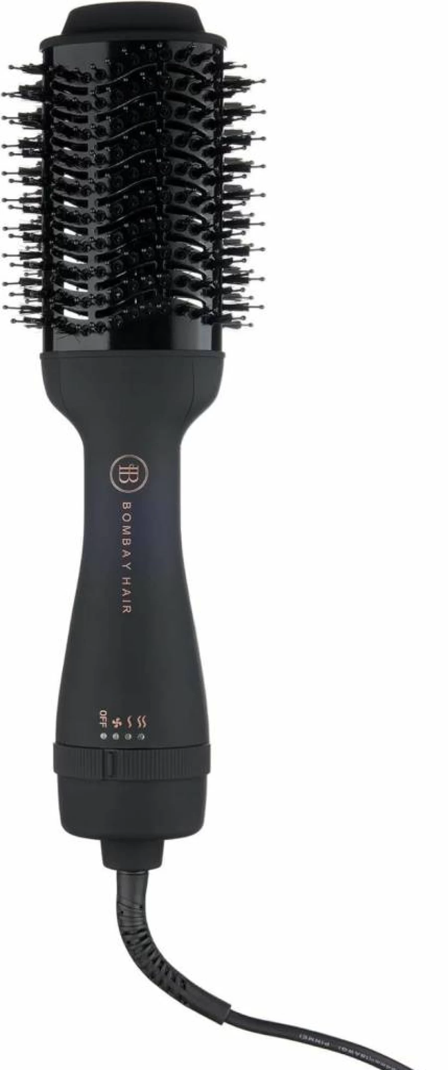 BOMBAY HAIR Lightweight Ceramic Hair Dryer Brush - Styler, Volumizer & Straightener for Salon Results, Black Nylon Bristles