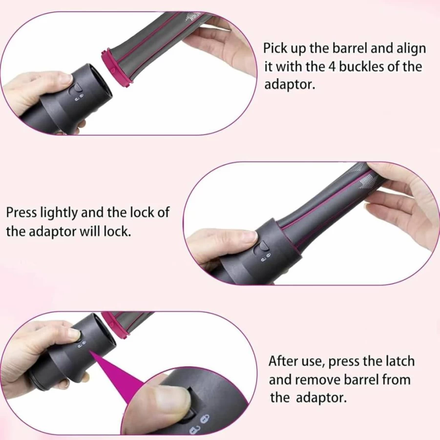 Dxyue Hair Curling Barrel Volumizing Brush Attachment for Dyson Airwrap Styler & Hair Dryer - Convert to Styling Tool with Adapter