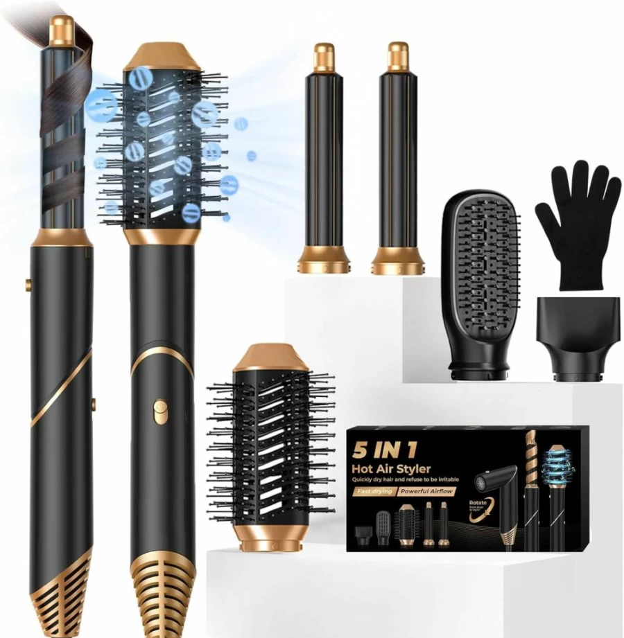 Trylater 5-in-1 Ionic Hair Dryer Brush - Detachable Blow Dryer Styler for Volumizing, Straightening & Fast Drying with Negative Ion Technology