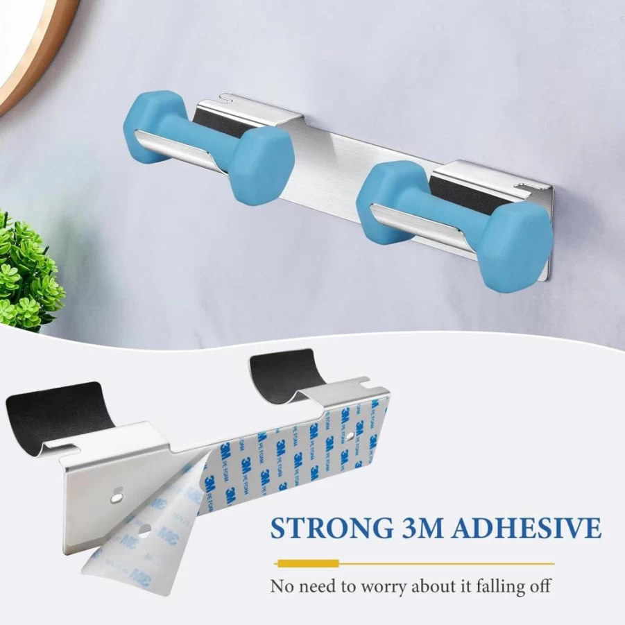 LOXSUN Stainless Steel Curling Iron Holder Wall Mount - Self Adhesive Hair Tool Organizer for Straightener, Hot Iron Storage, Bathroom & Vanity (Silver)