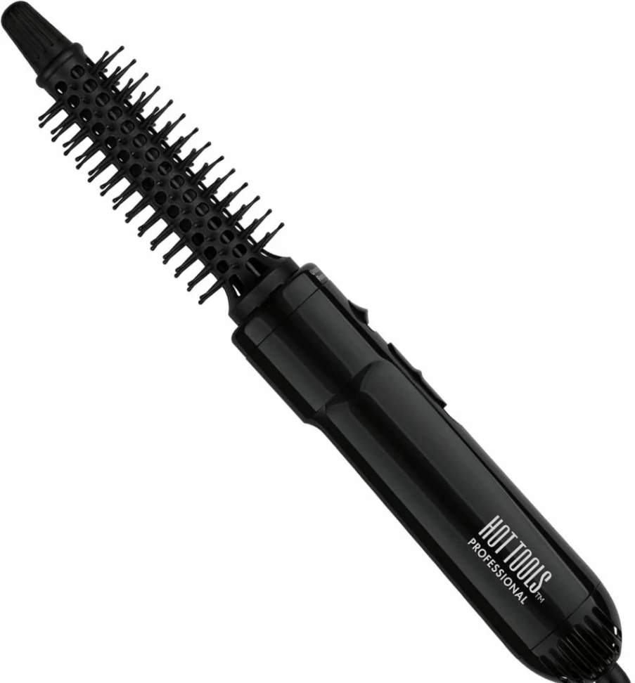 HOT TOOLS Professional 1-Inch Hot Air Styling Brush for Curling, Styling & Touch-Ups - Black