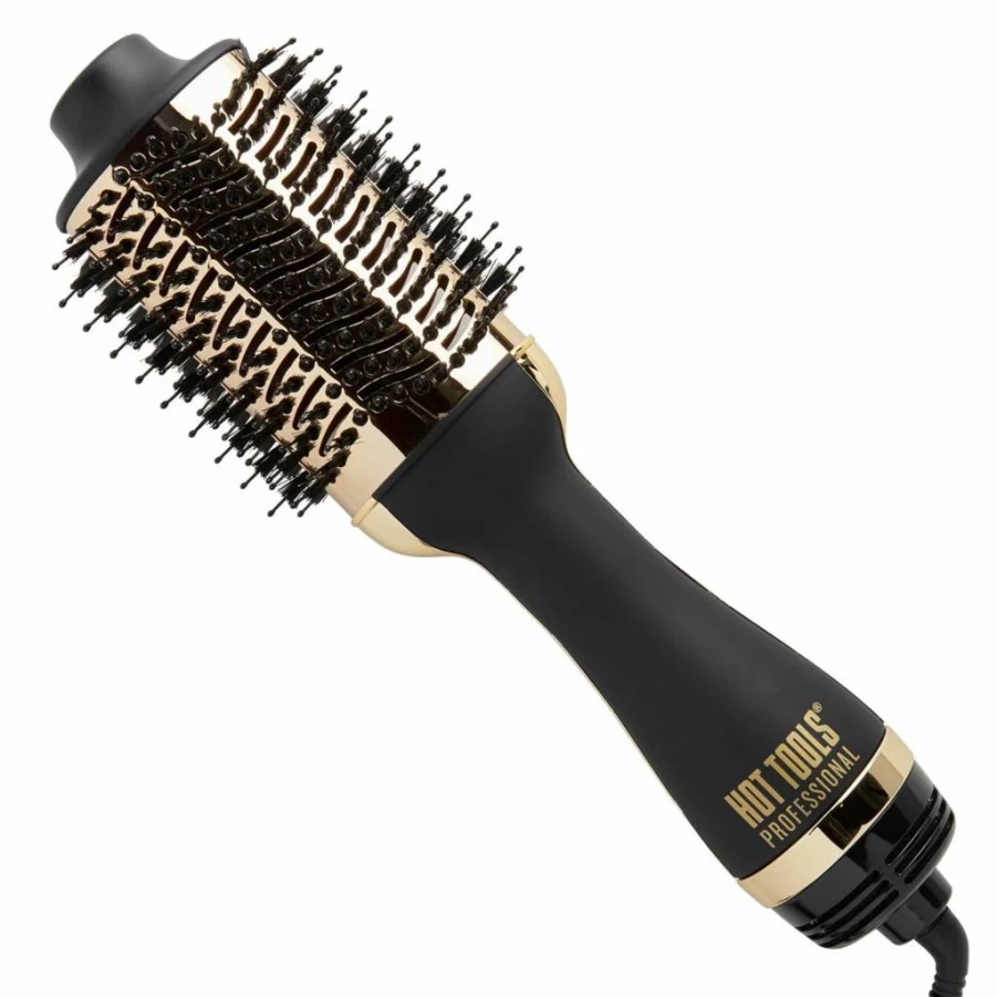 HOT TOOLS 24K Gold One-Step Blowout Volumizer Brush - Salon Quality Detachable Hair Styler for At-Home Use