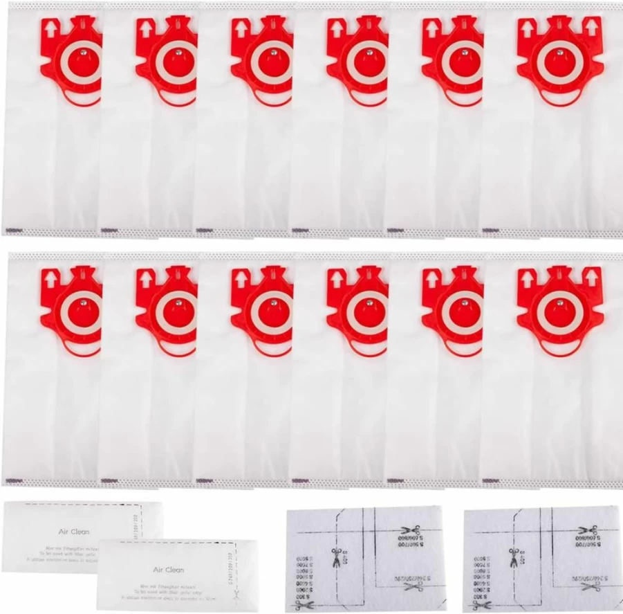 12 Pack Ying-ti Dust Bags + 2 Filters Compatible with Miele FJM, C1, C2, S200-S700 Series Vacuum Cleaners