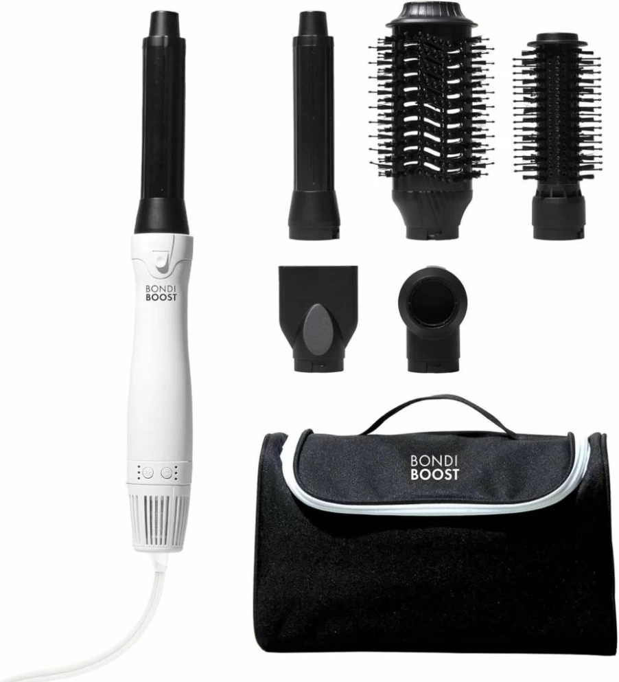 BONDIBOOST Everlast Airstyler System - 6-in-1 Hair Dryer Brush with Curlers, Round Brushes & Attachments for All Hair Types, Adjustable Heat & Airflow Settings for Wet to Dry Styling