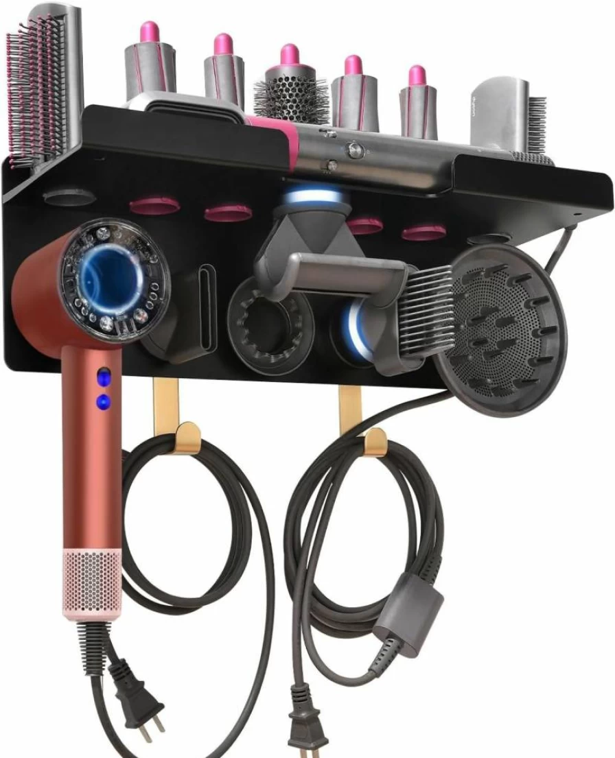 UEMUSI 2-in-1 Dyson Airwrap & Supersonic Hair Dryer Wall Mount Holder – Organizer and Stand for Dyson Styler Accessories