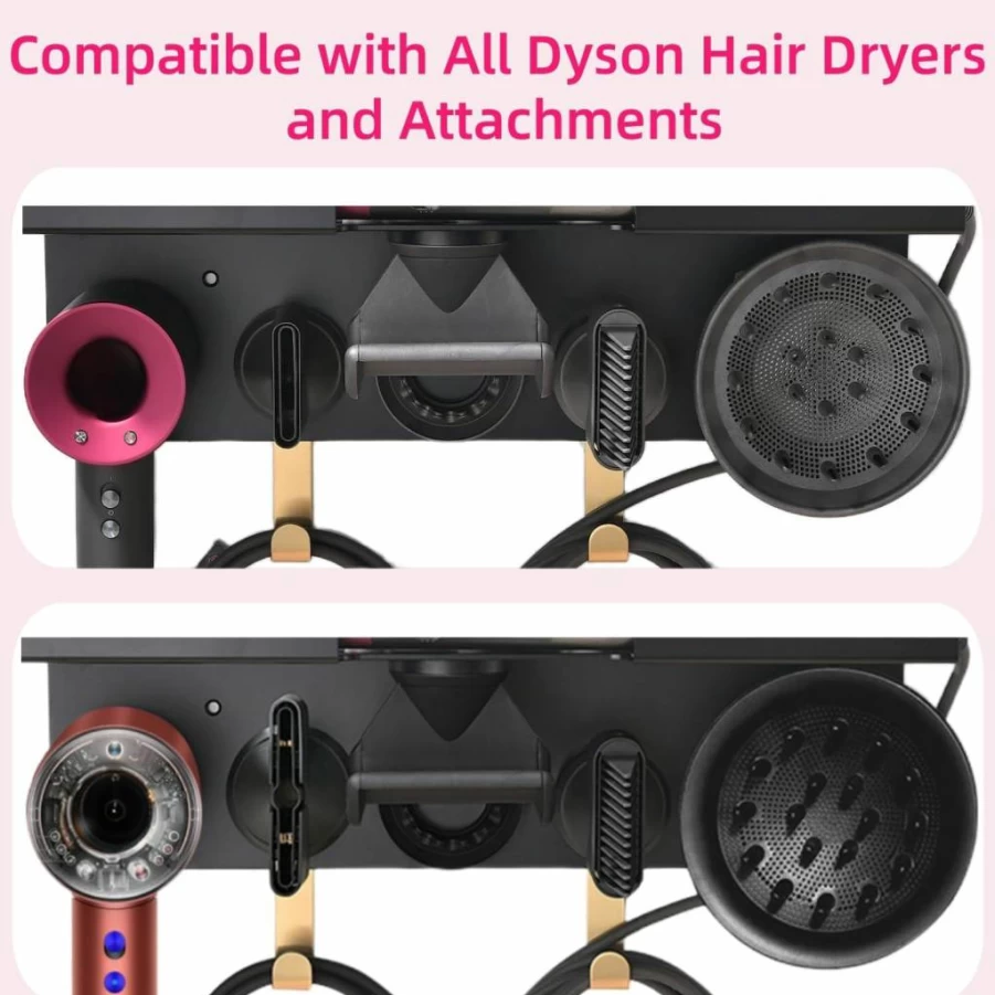 UEMUSI 2-in-1 Dyson Airwrap & Supersonic Hair Dryer Wall Mount Holder – Organizer and Stand for Dyson Styler Accessories