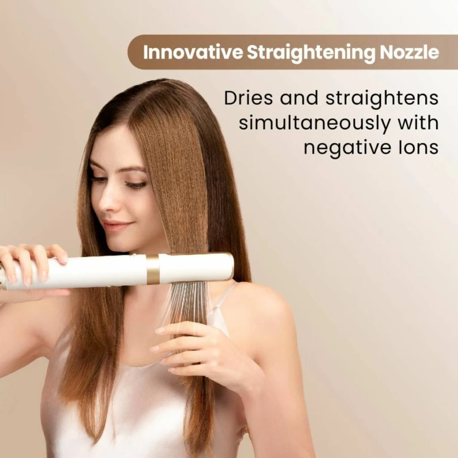 GlamUp 6-in-1 Hot Air Styler & Hair Dryer - Fast Drying, Heat Protect, Auto Curling, Salon Styling System for Damage-Free Hair
