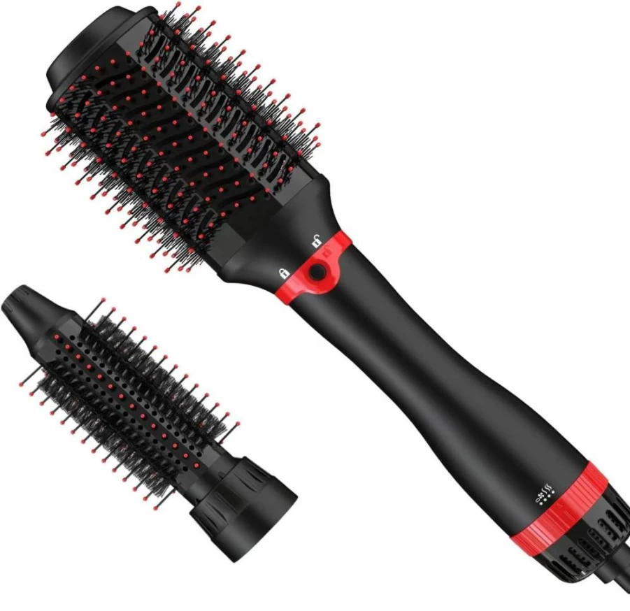 4 IN LOVE Hair Blow Dryer Brush & Styler Kit - 3 Interchangeable Hot Air Barrels for Volumizing, Salon Results, Replacement Parts Available