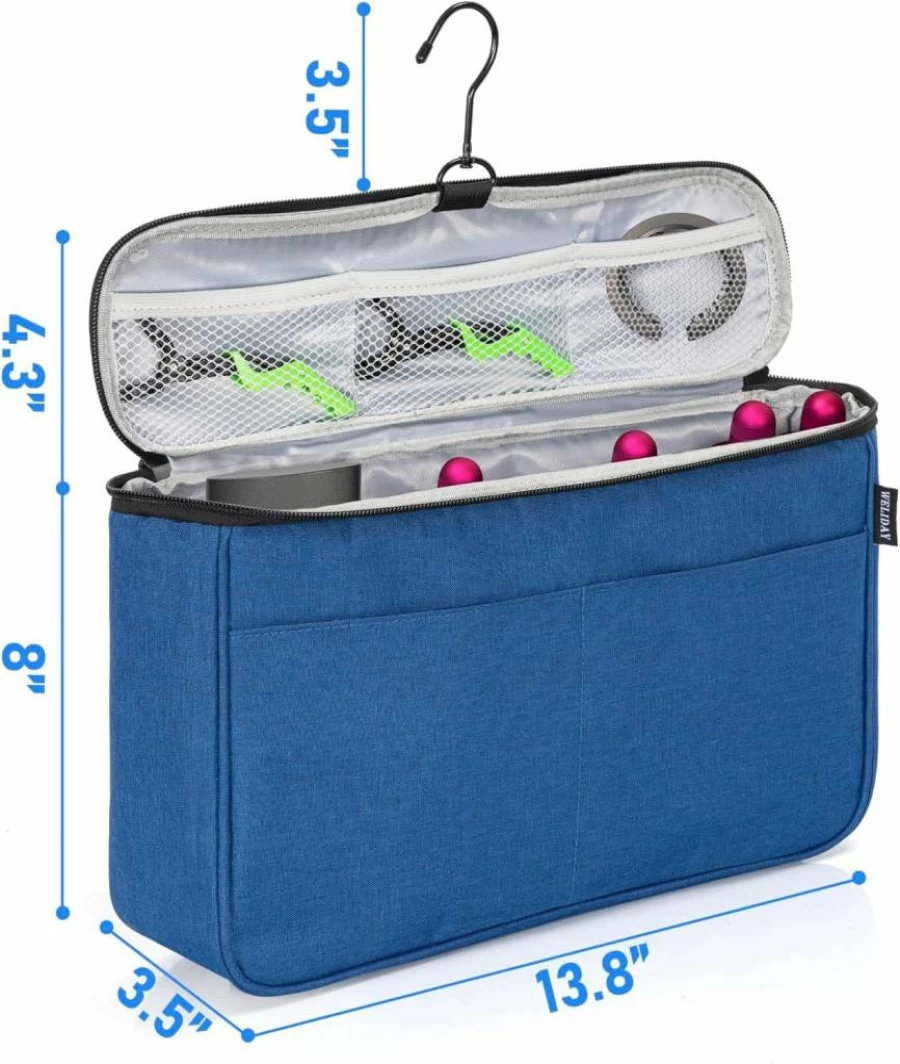 WELIDAY Portable Travel Organizer Bag for Dyson Airwrap Styler & Accessories - Multi-Pocket Hair Tool Storage Case