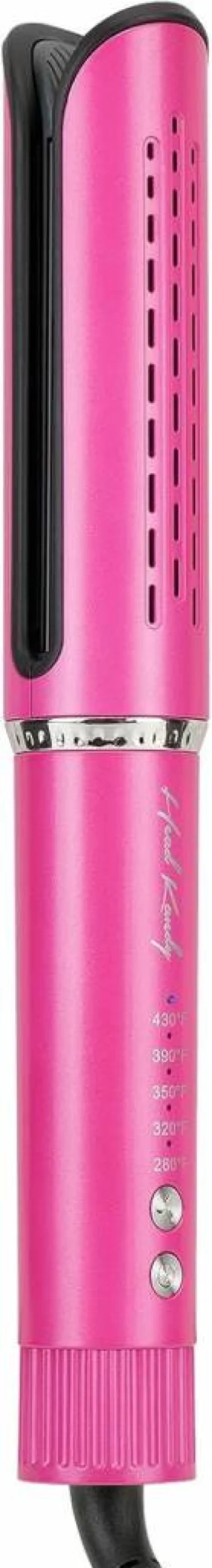 Head Kandy Rebound All-In-One Styler & Cool Air Curling Iron with Ceramic Coating for Damage-Free Styling - Pink (For All Hair Types)