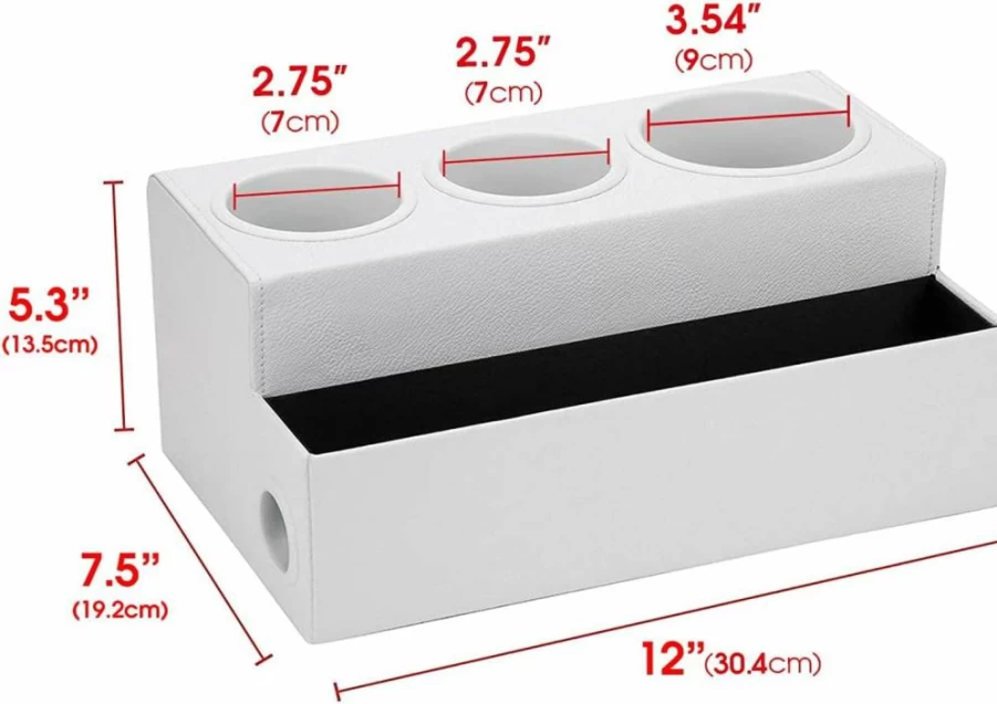 J JACKCUBE DESIGN Hair Dryer Holder - White Bathroom Countertop Organizer with 3 Holes for Styling Tools & Accessories Storage | Model MK154D