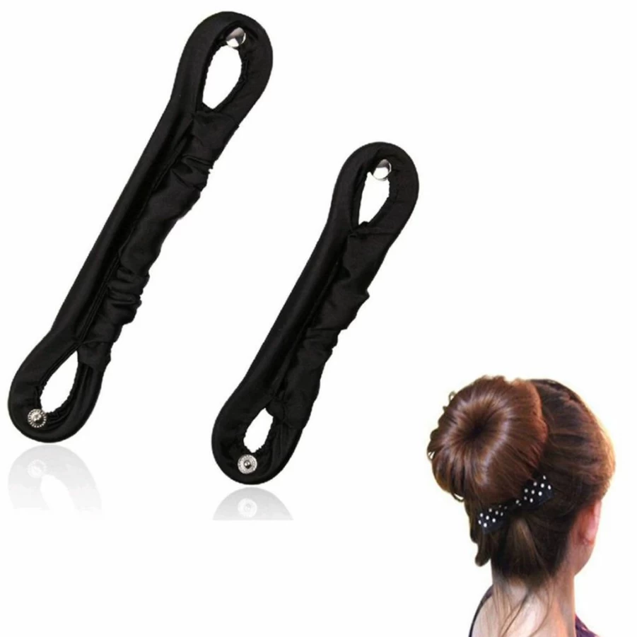 A.H Anhua Magic Silk Hair Donut Bun Maker - Wire Styler, Roll Updo Clip, Curler Accessories for Women (Large + Small)
