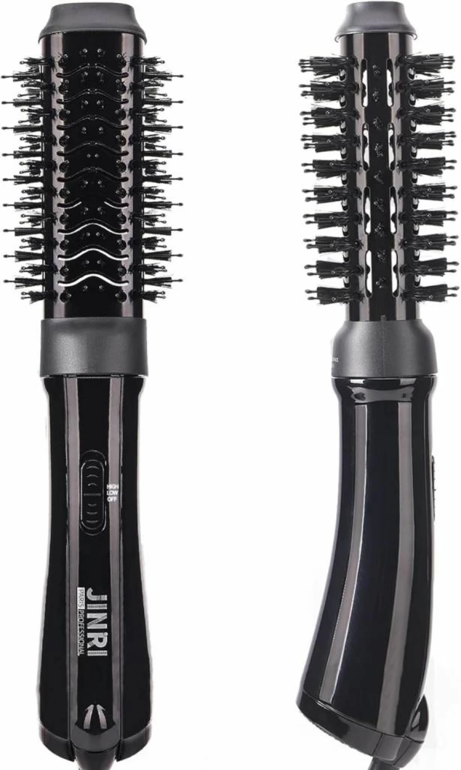 JINRI 3-in-1 Ionic Ceramic Hair Brush: Straighten, Curl & Volumize with Hot Air Styler for All Hair Types